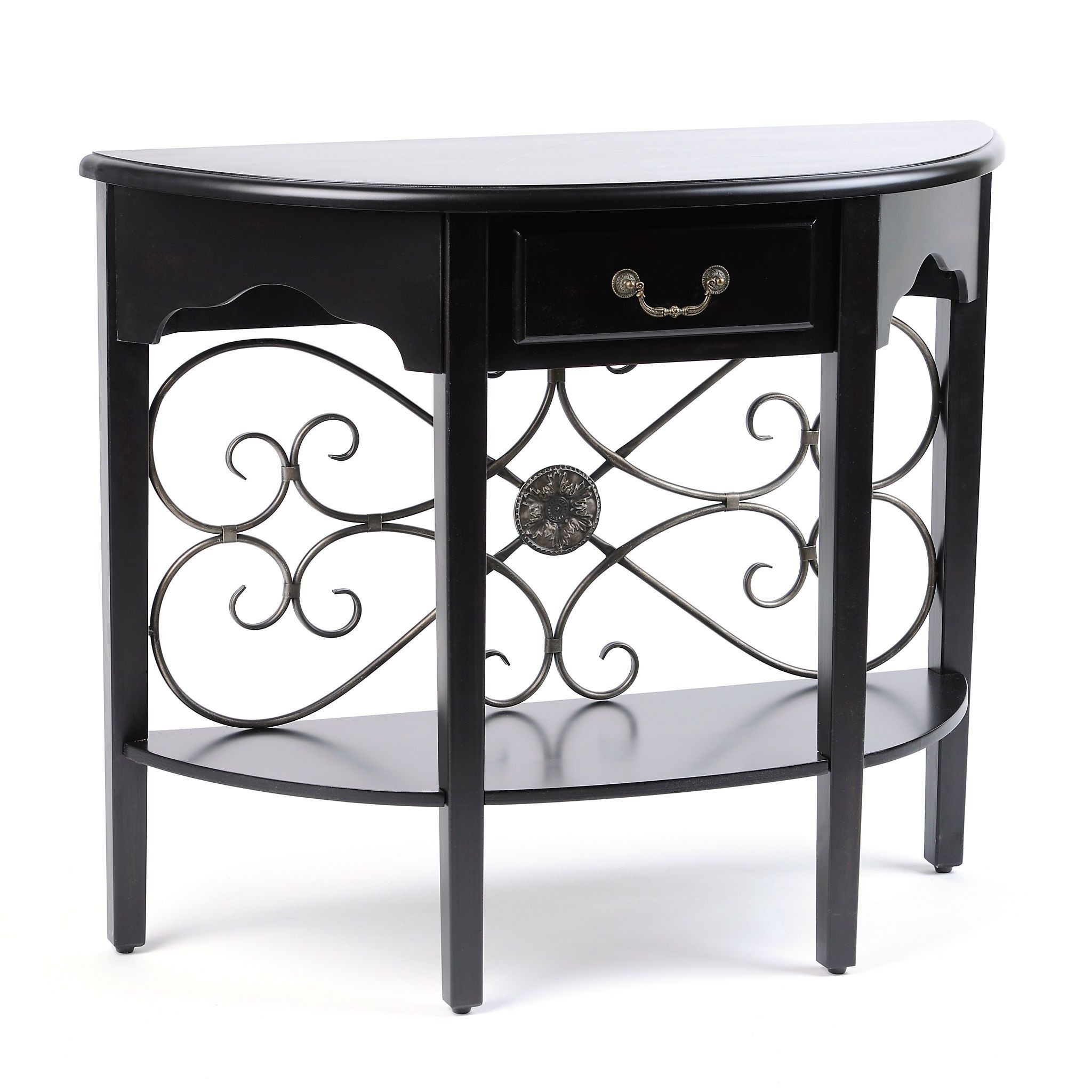 Half moon wall mounted table