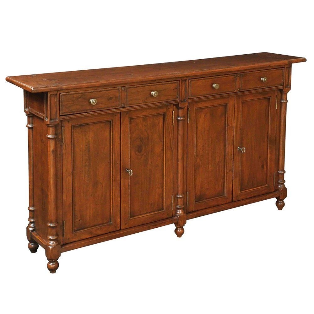 Hall narrow cabinet solid walnut french finish 60 w x
