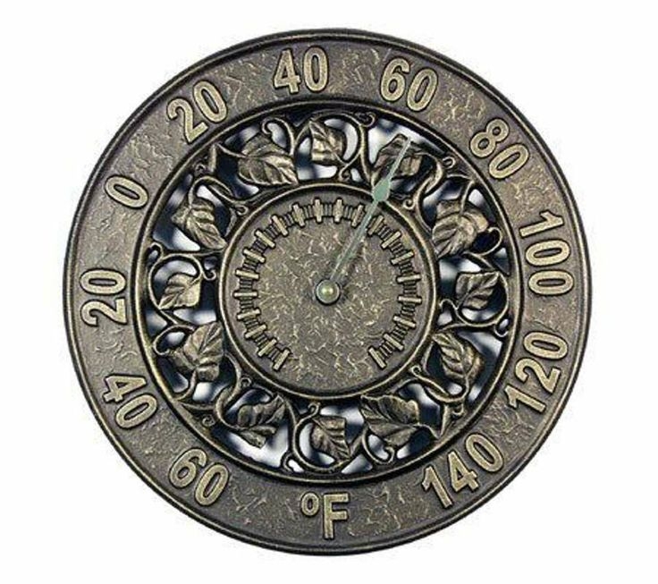 Ivy Silhouette Thermometer - French Bronze French