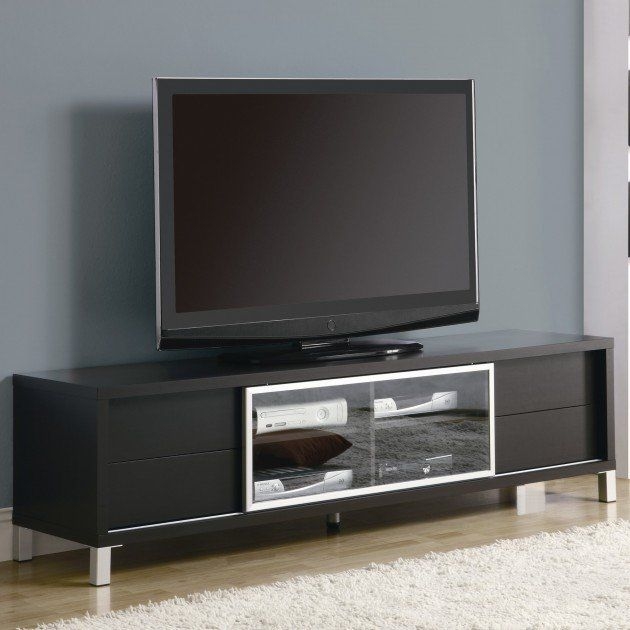 Monarch Specialties Cappuccino Hollow Core 70-Inch Euro TV Console