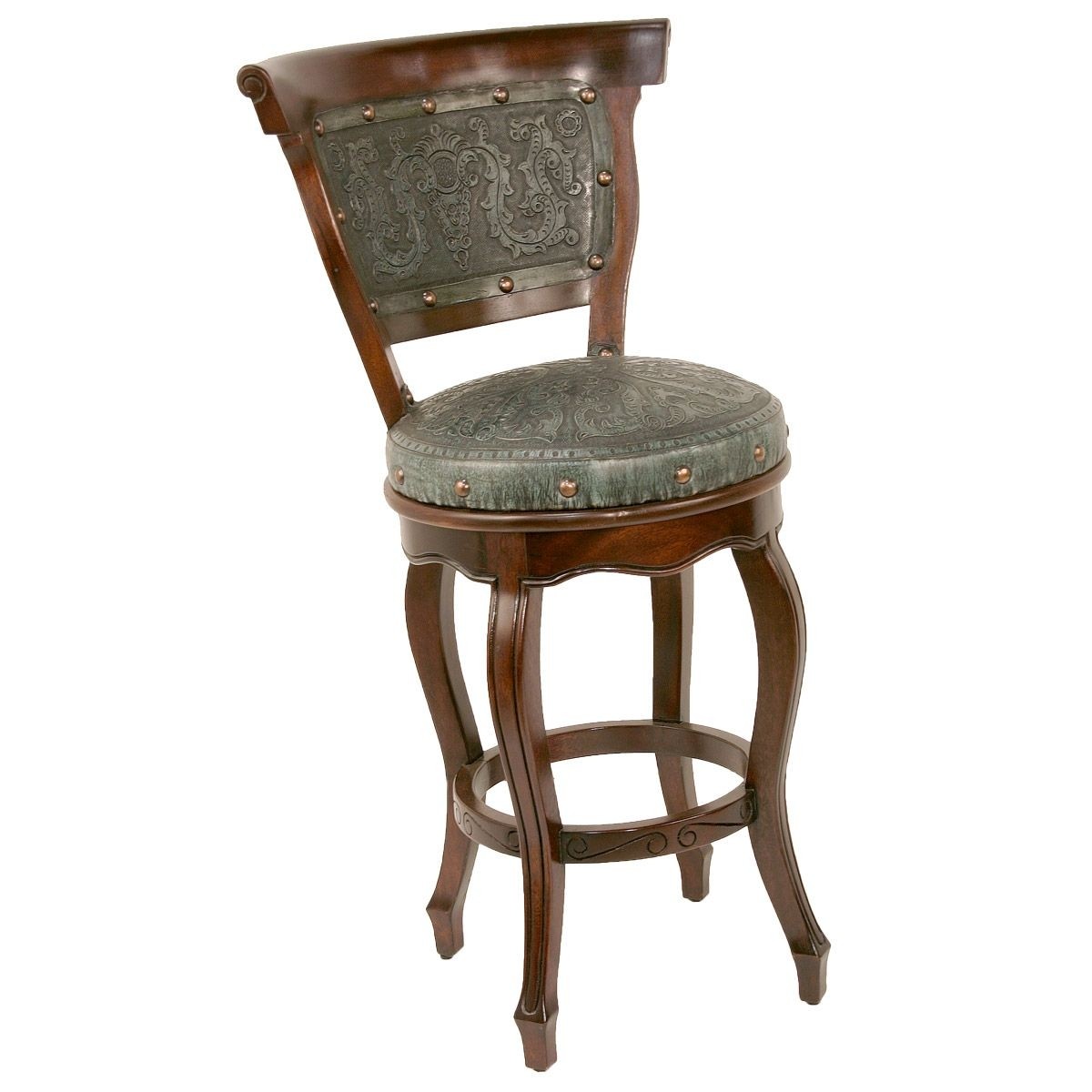 Western leather bar stools