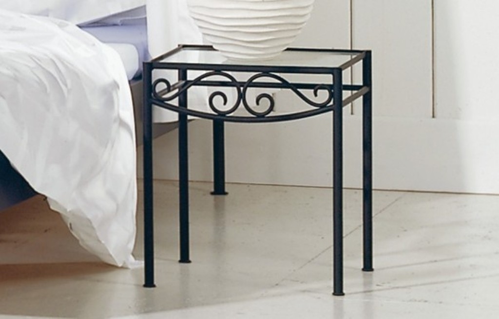 Wrought iron bedside table 12