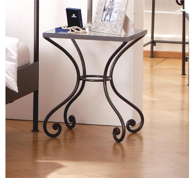 Wrought iron bedside table 2