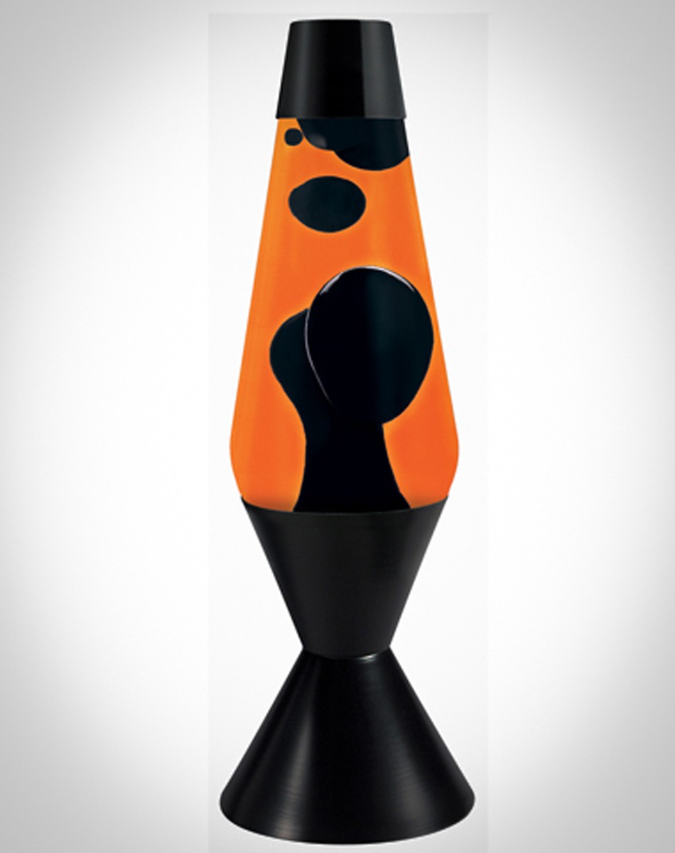 16.3" Lava Lamp with Black Lava/Orange Liquid/Black Base by Spencer's