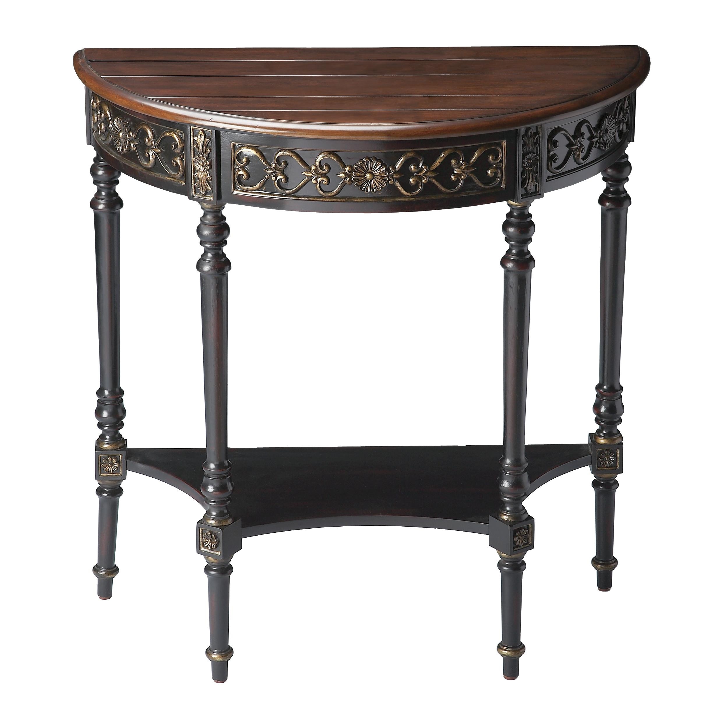 Butler specialty artists originals cafe nouveau half round console and