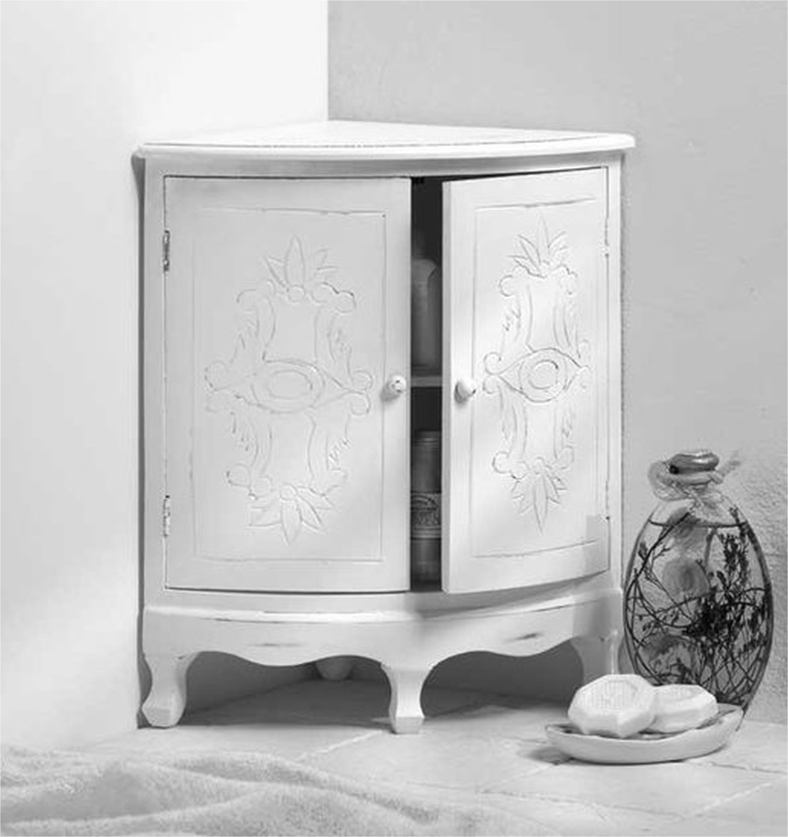 Corner wall curio cabinet 19