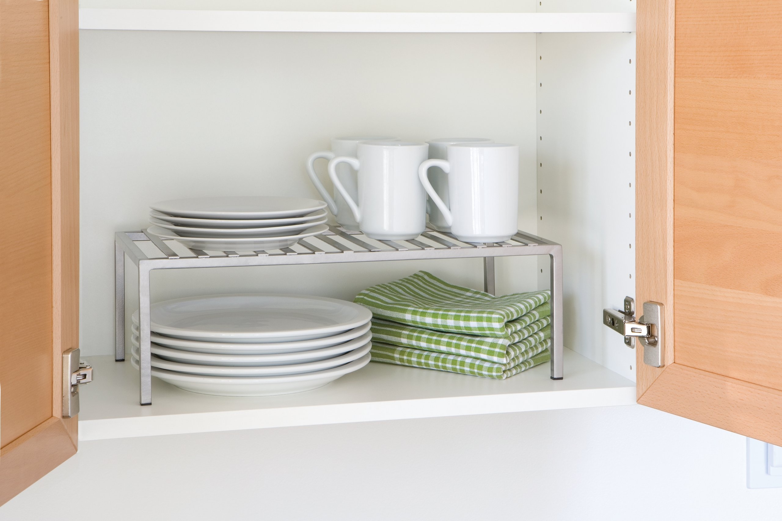 Expandable Adjustable Kitchen Counter and Cabinet Shelf Organizer Space Saver, White(adjustable From16 .3/4 to 30.3/4"length X 8.1/4"width X 6"height) 1189