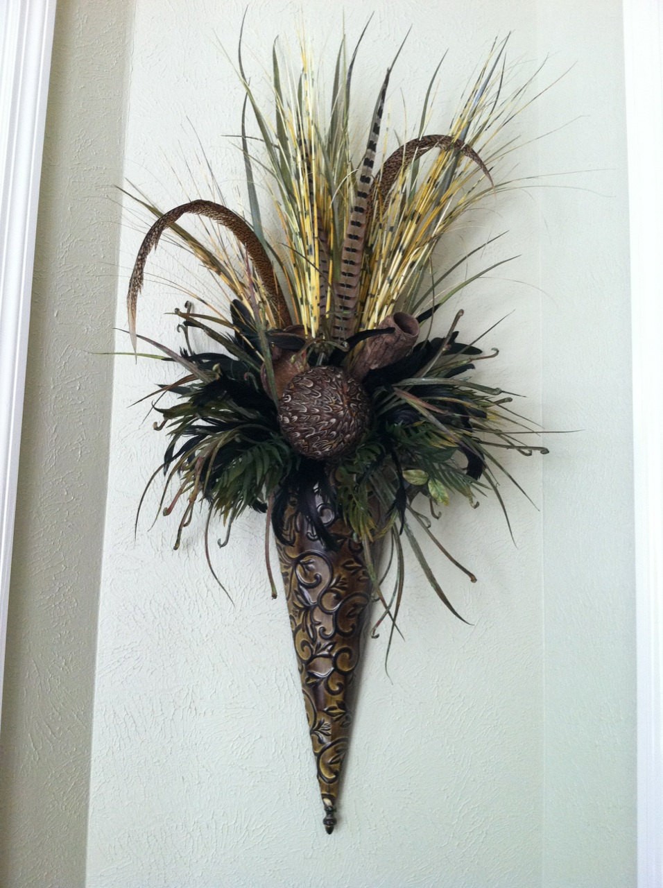 Extra large wall sconce feather wall