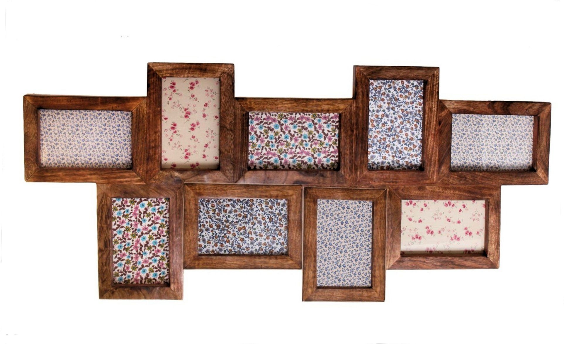 Large Wooden Collage 9 Nine Photo Frame Picture Multi Wood Chic Shabby Vintage