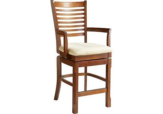 Of maguire cherry counter height arm chair from arm chairs