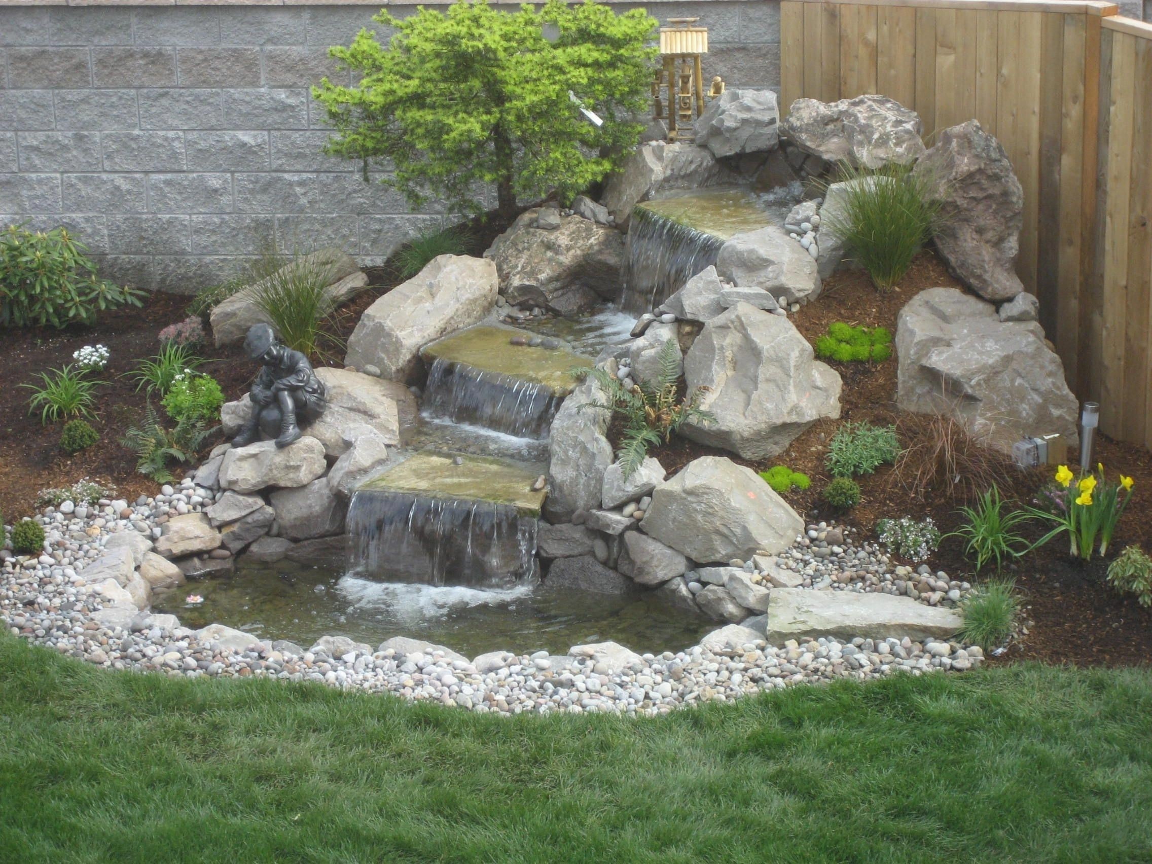 Outdoor landscape design landscape design waterfall intricate floor designs