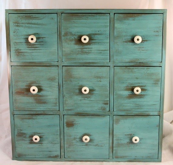 Apothecary drawer cabinet