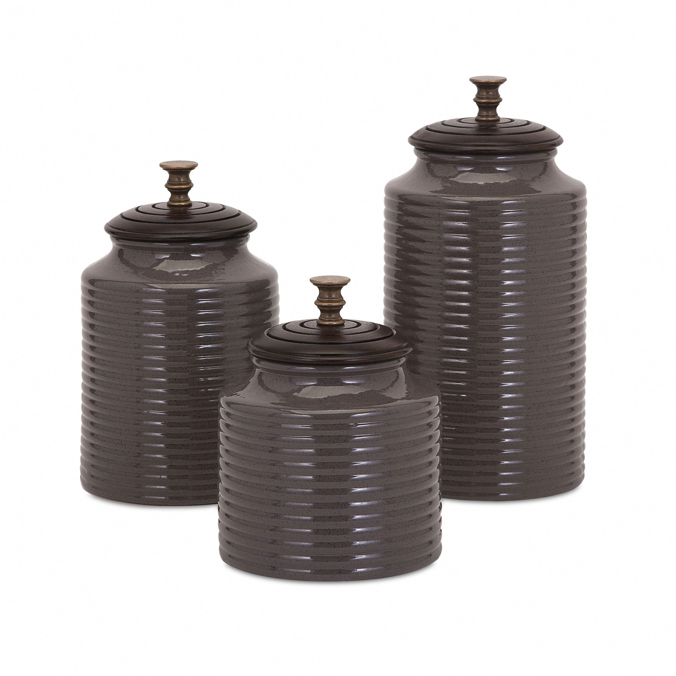 Beth Kushnick 3 Piece Lidded Canister Set