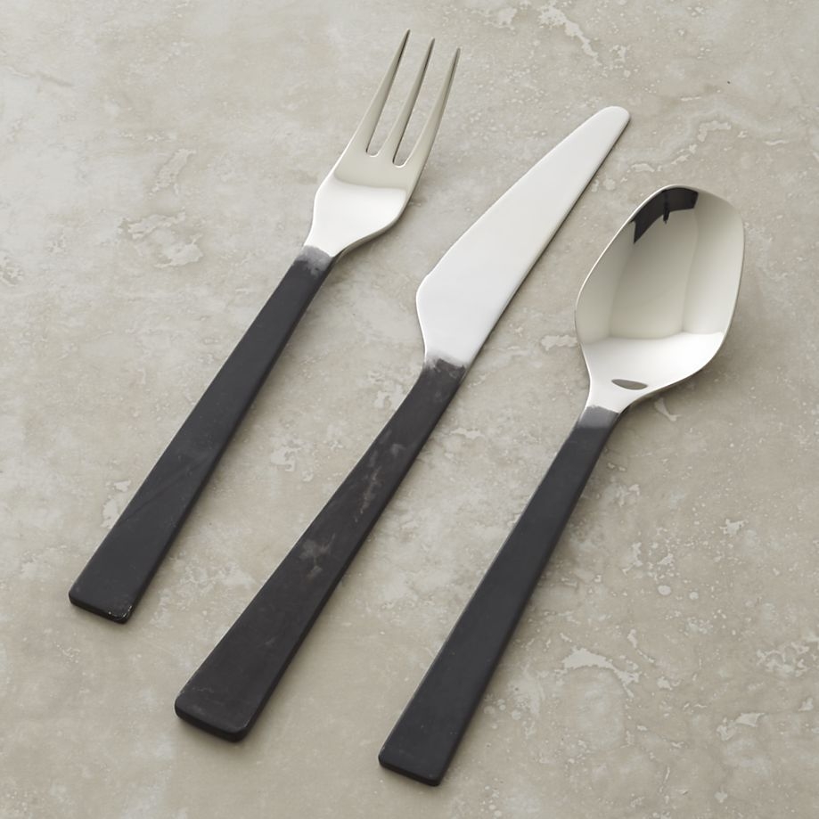 Black handle flatware 22