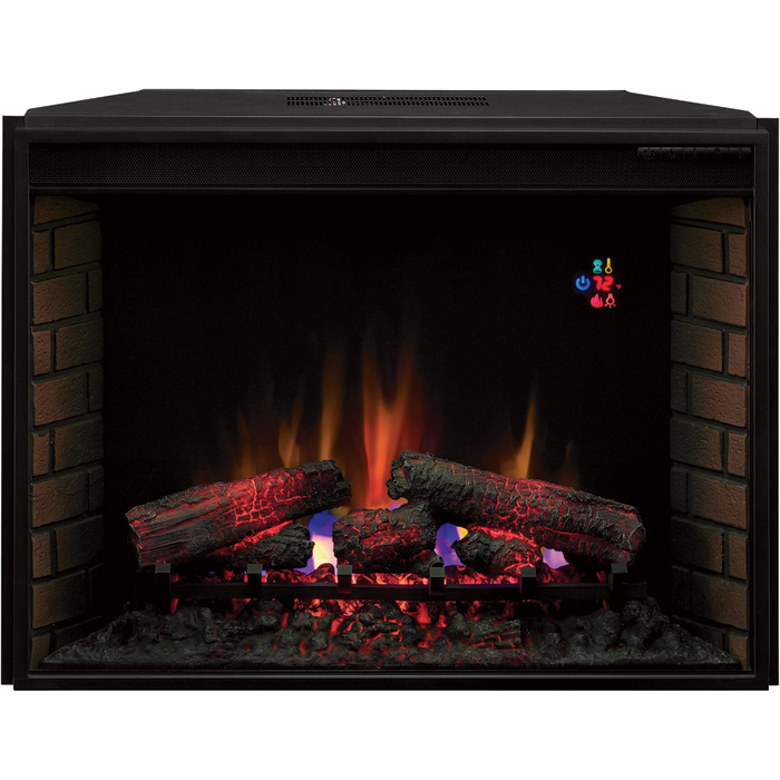 Corner electric fireplace insert 27