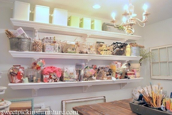 Crown molding ledge shelves