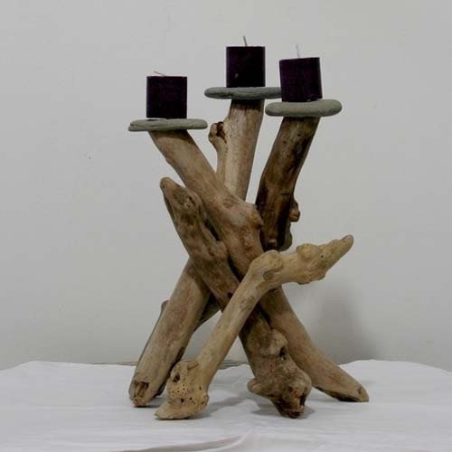 Driftwood candle holder