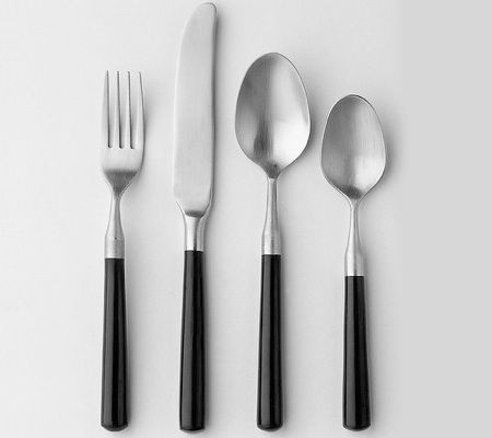 Flatware with black handles