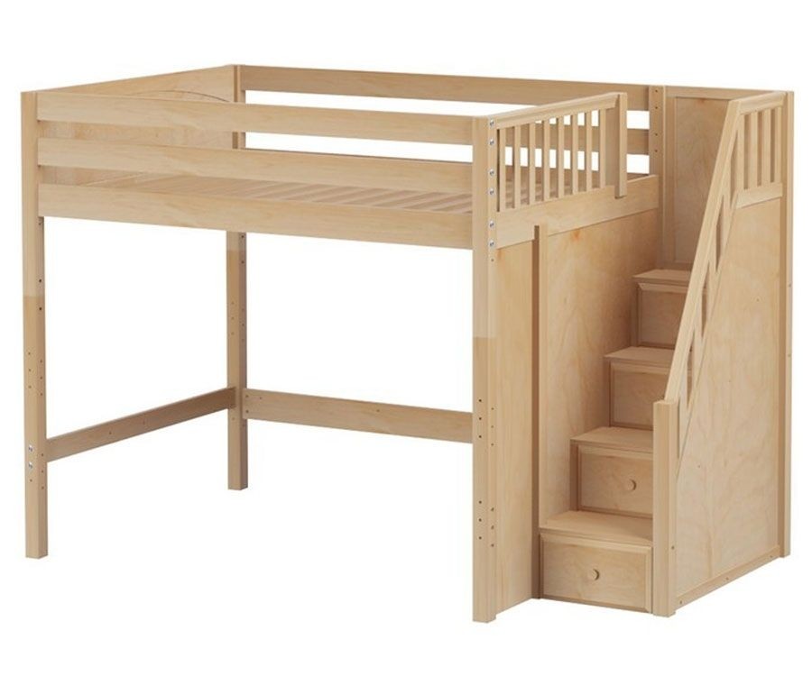 Full size loft bed with stairs 2