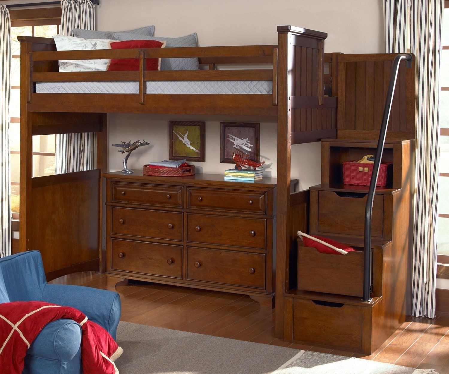 Full size loft bed with stairs 5