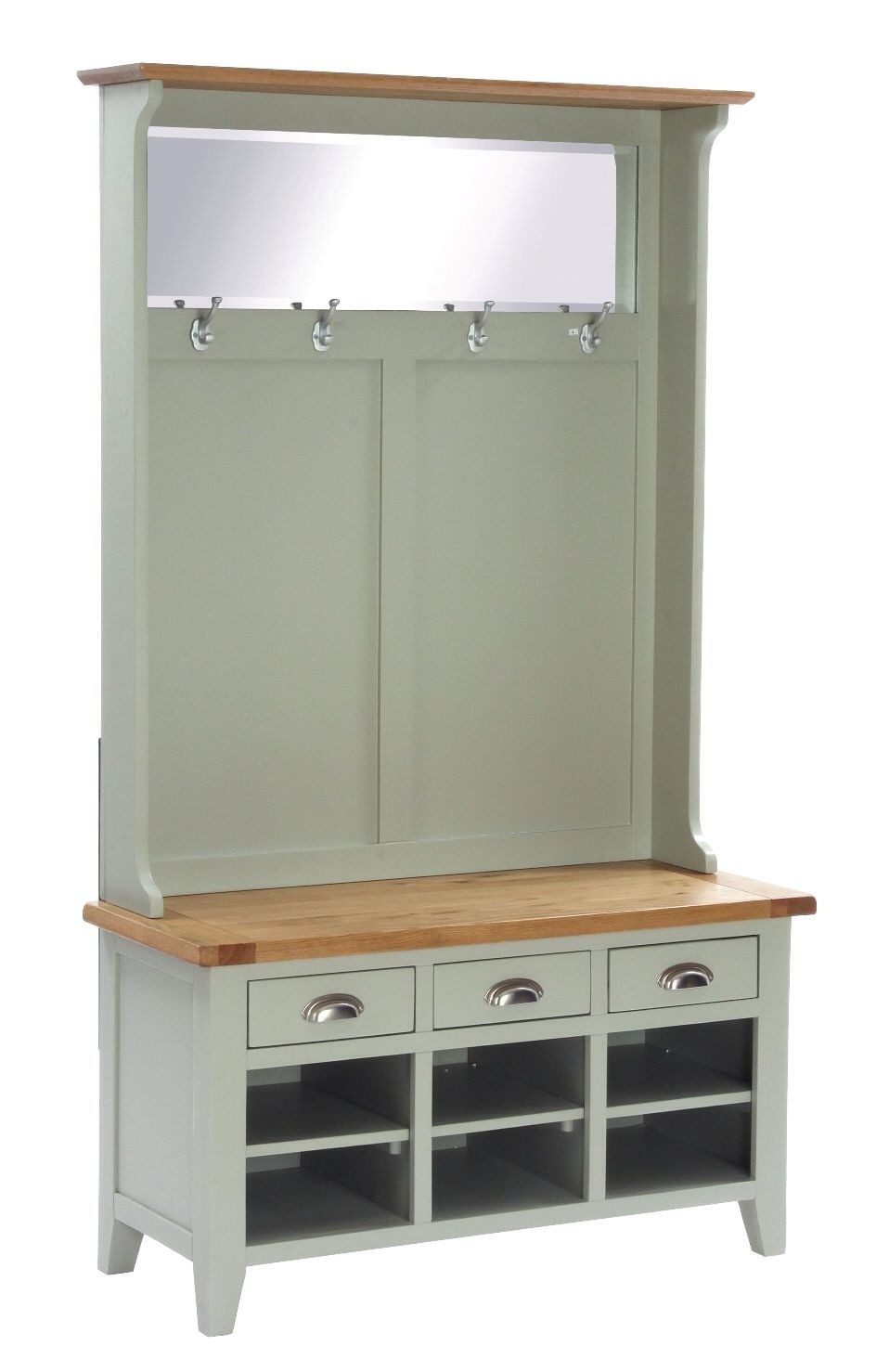 Hall tidy with bench 3 drw shoe storage 4 hook