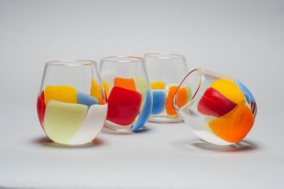 Hand Blown Glass Stemless Wine Glasses