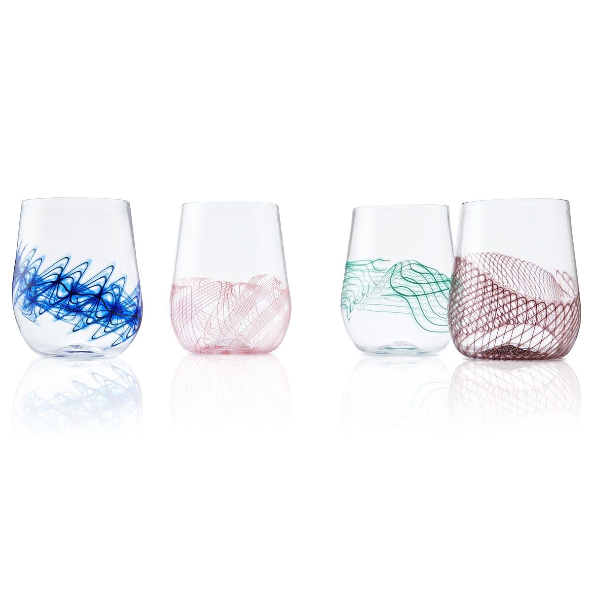 Hand blown stemless wine glasses 9