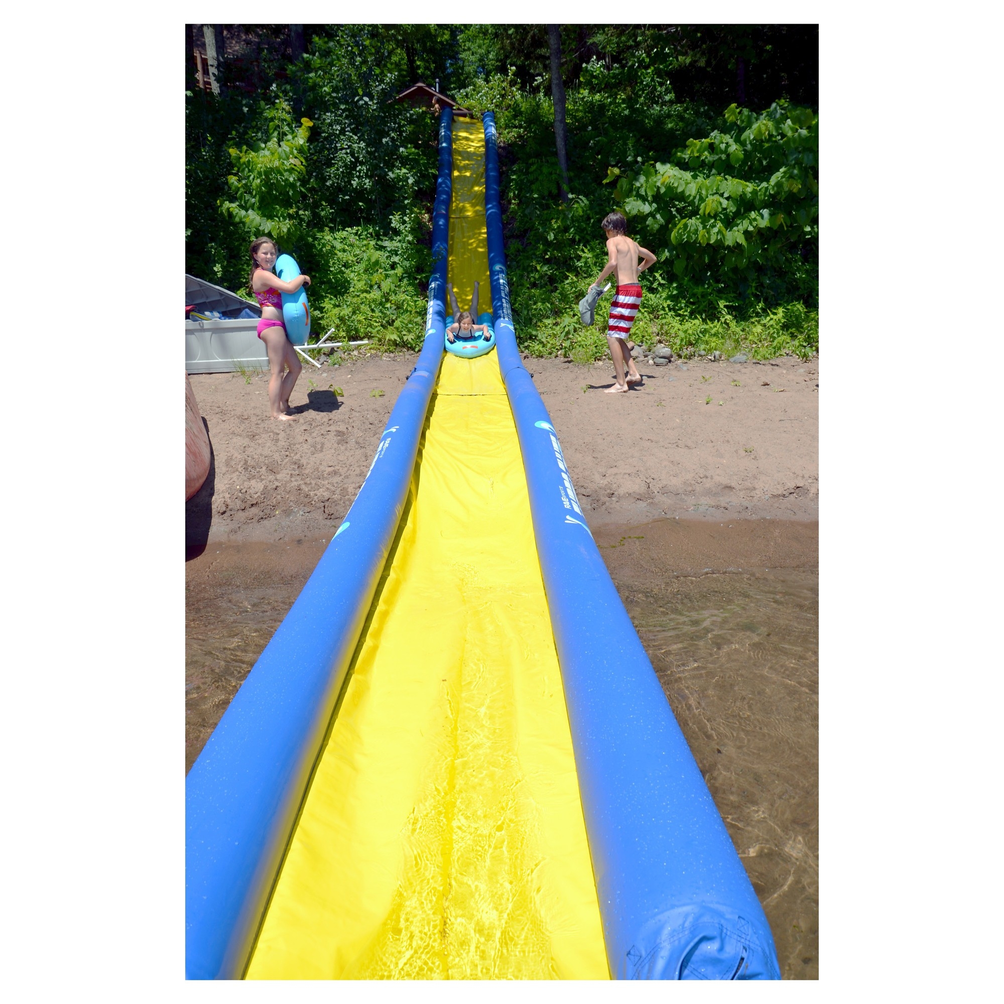 Inflatable lake slide 4