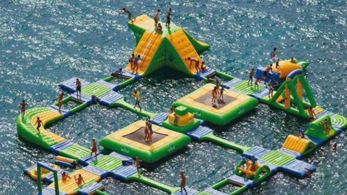 Lake water slide