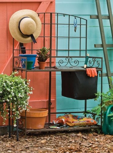 Outdoor bakers rack wrought iron