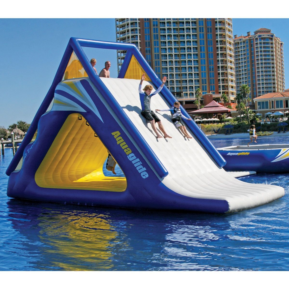 Trampoline water slide