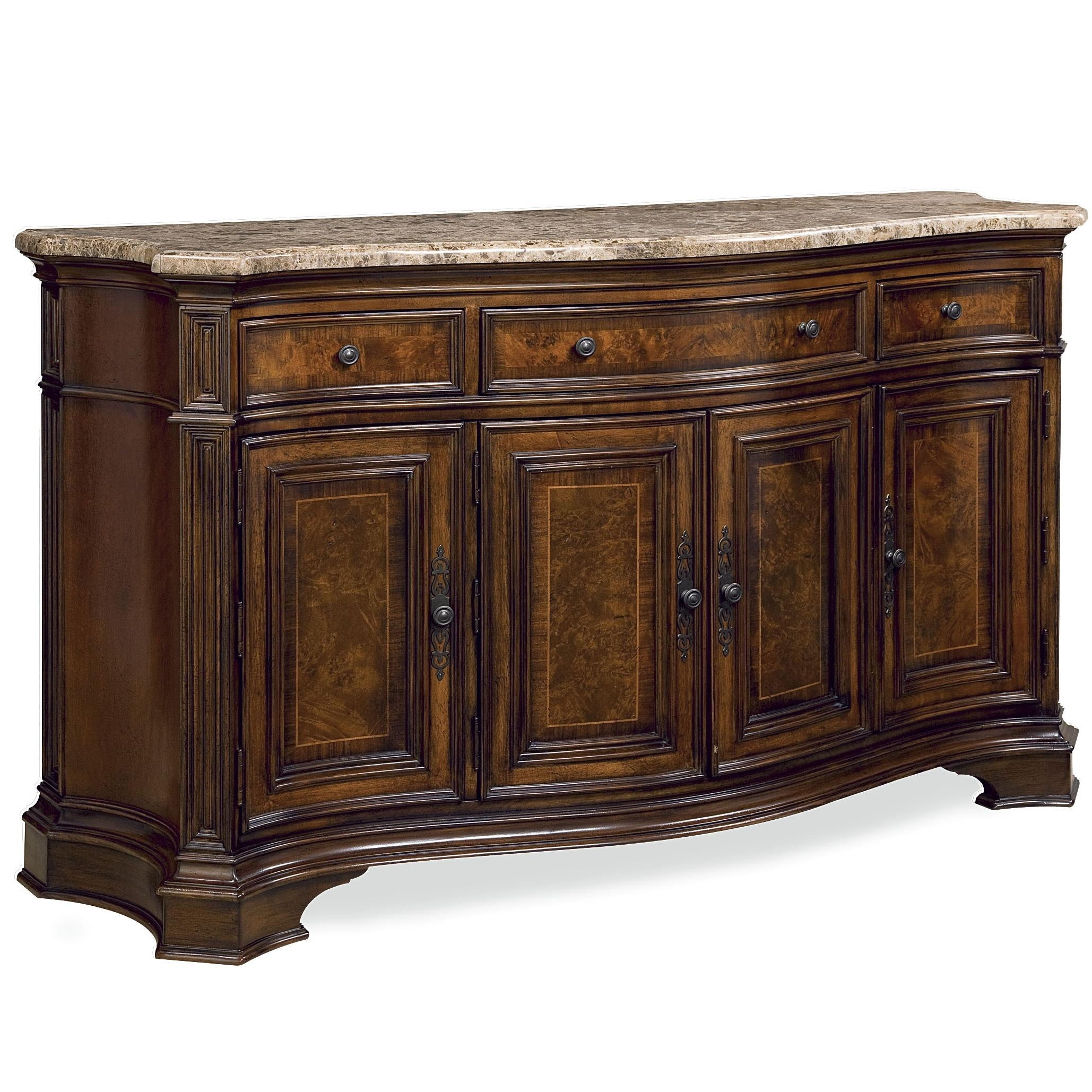 Universal Furniture Villa Cortina Storage Credenza with Marble Top Drawer