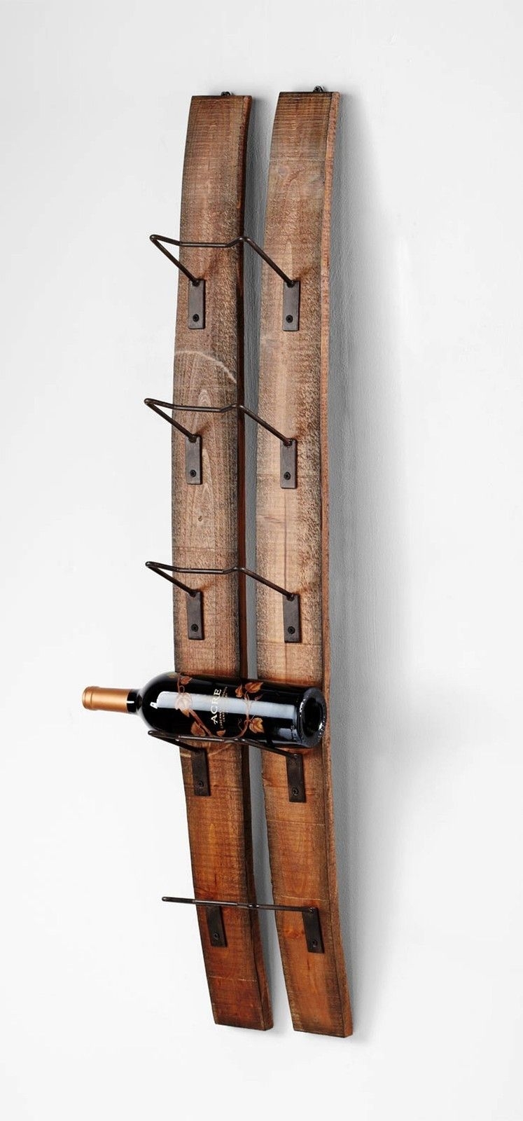 Vintage Modern Wall Mounted Wood Wine Rack 44 25 High Wine Stave Design