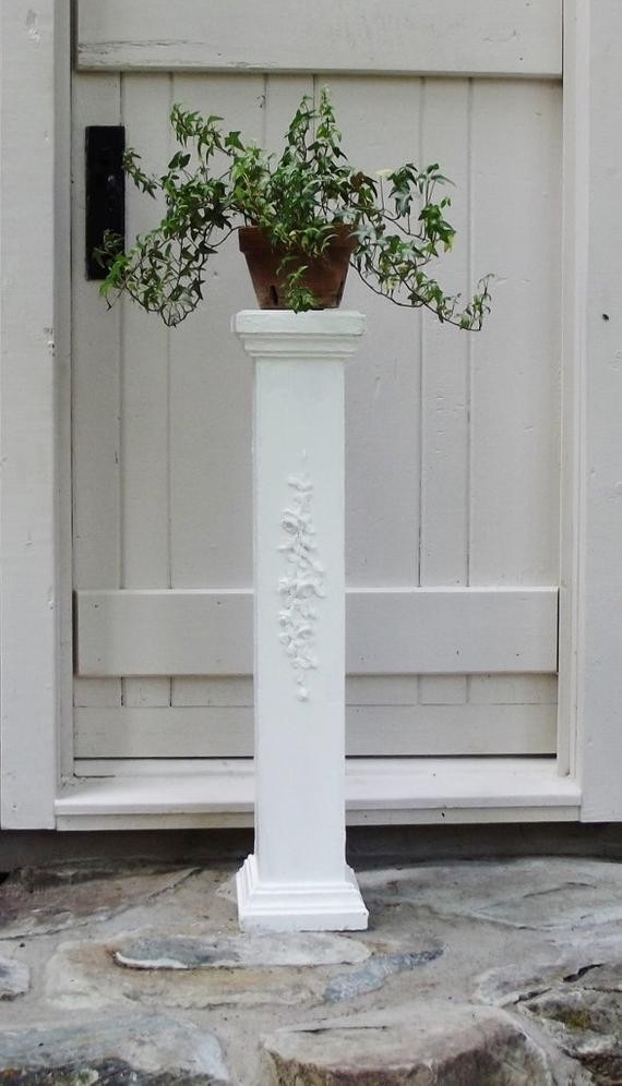 Wood pedestal plant stand display post