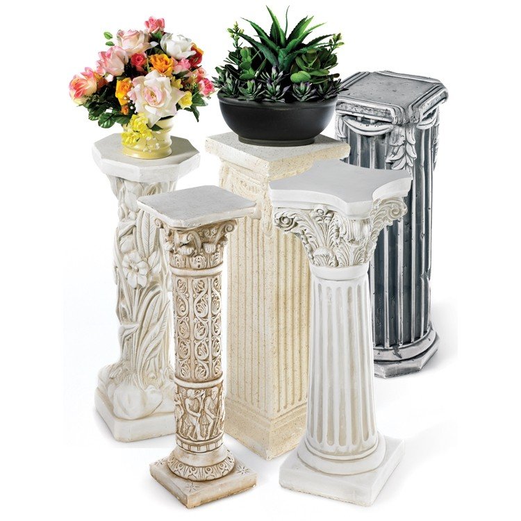 Wood pedestal plant stand