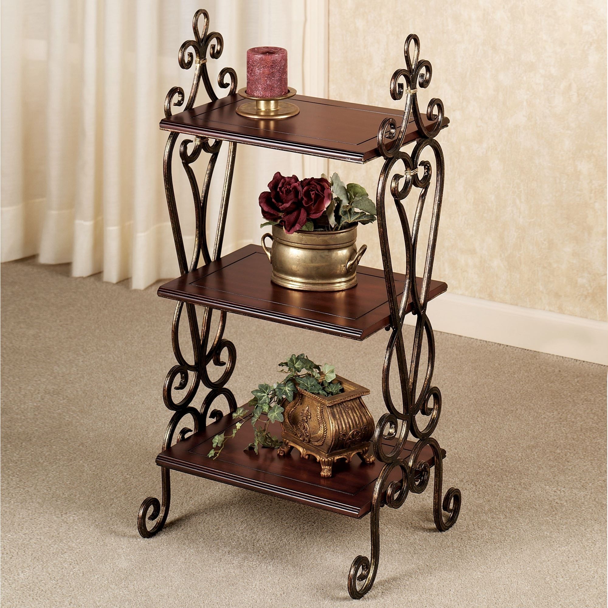 Wrought iron corner shelf 3
