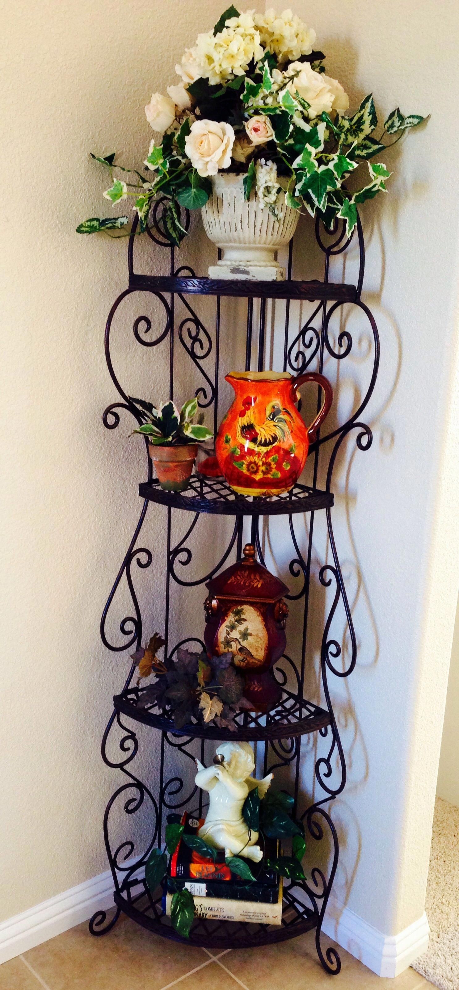 Wrought iron wall shelves