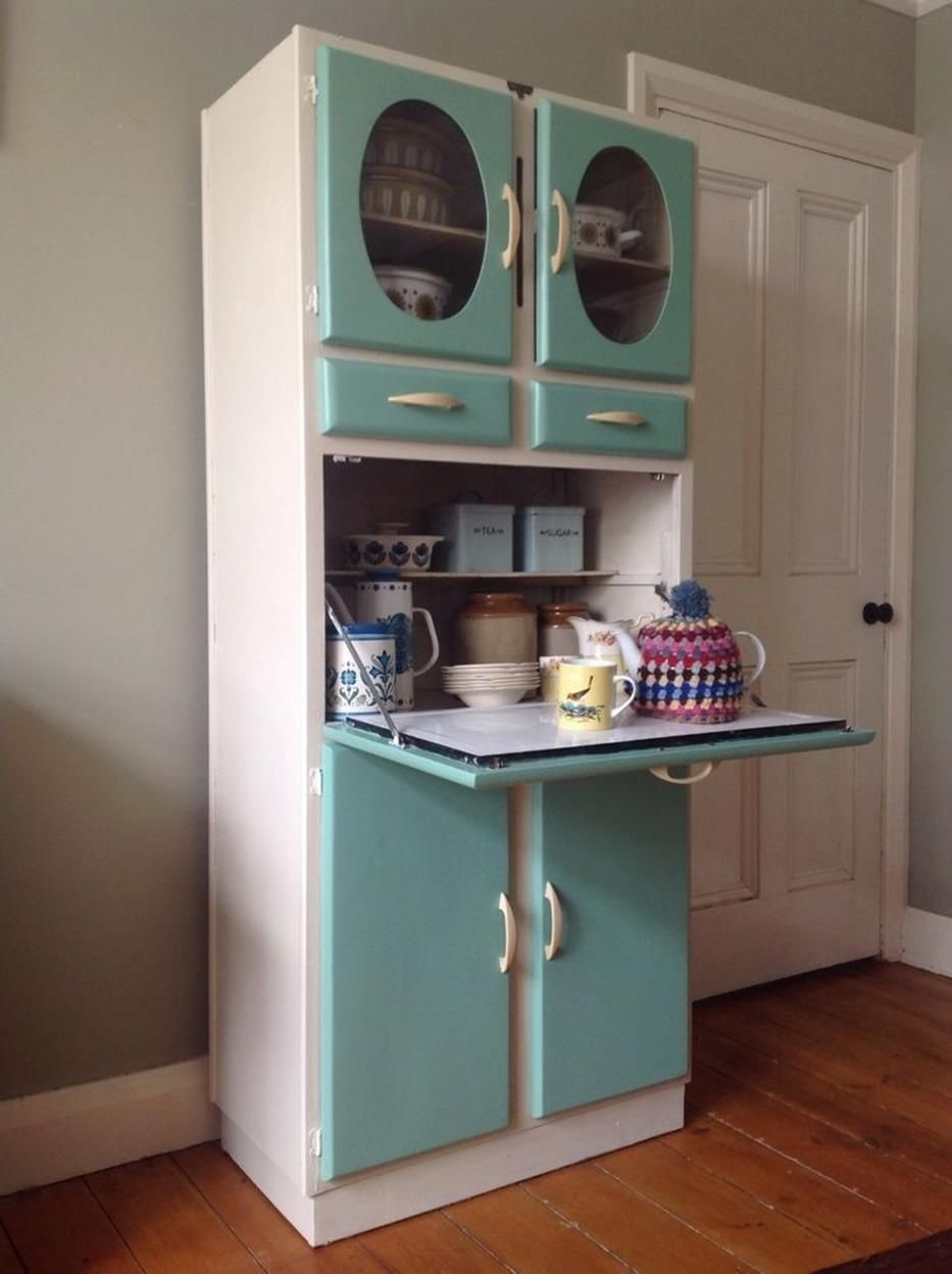 1950s vintage kitchen larder cupboard cabinet kitchenette solid wood manufactured