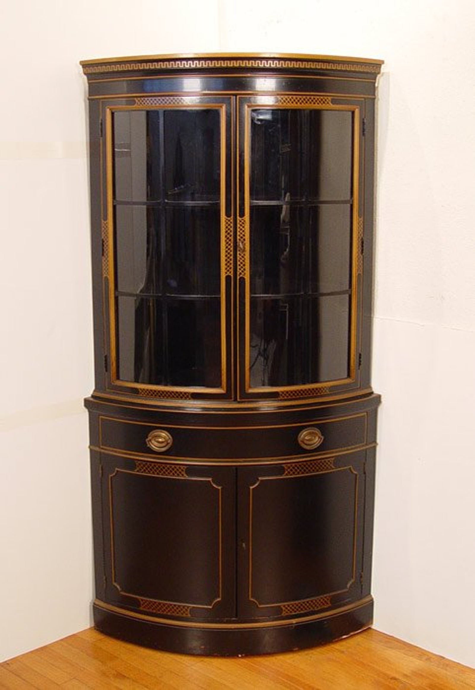 Corner China Cabinet Black