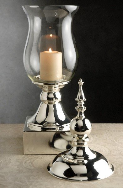 Cut glass hurricane candle holders