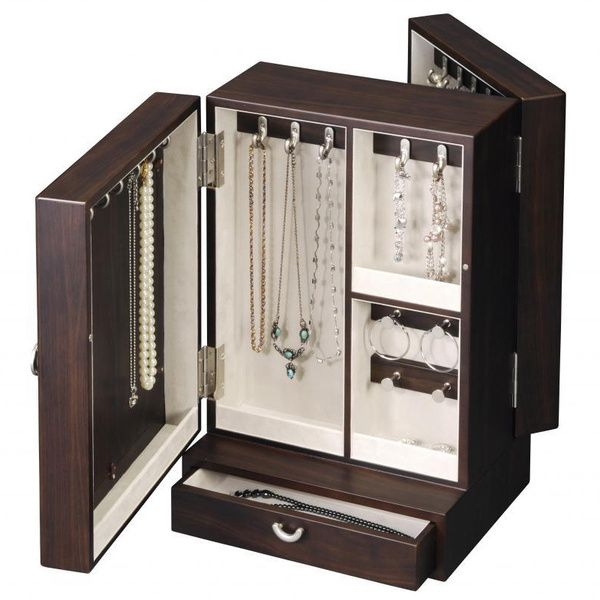 Dark wood jewelry box 8