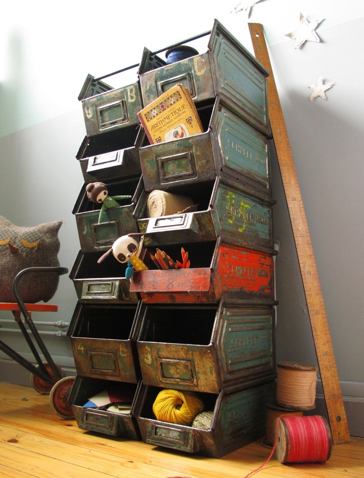 Decorative metal storage bins 8