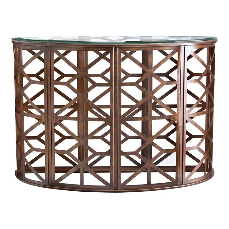 Demilune console cabinet 22