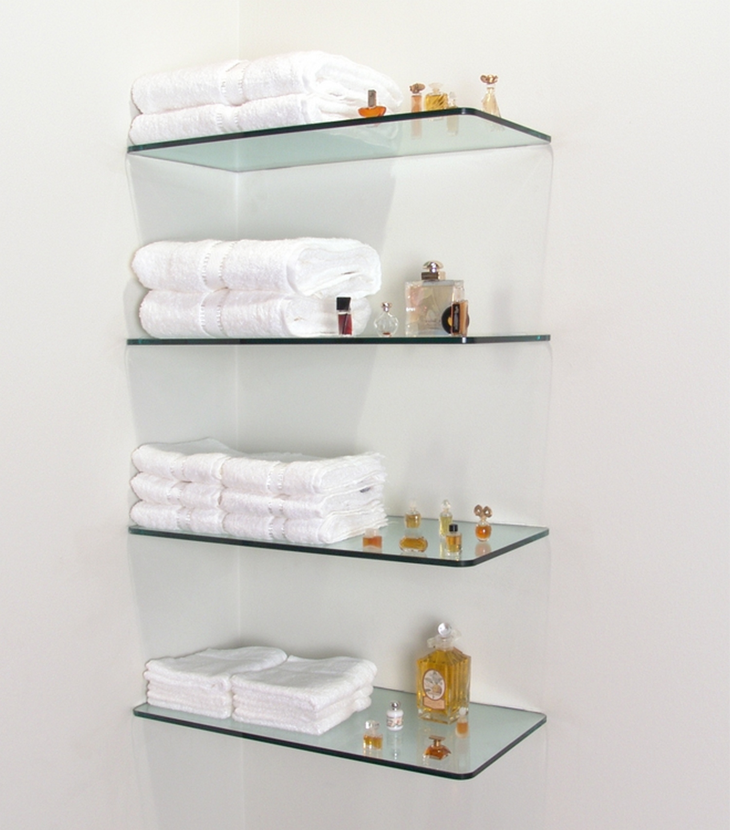 Floating glass shelves for bathroom 1