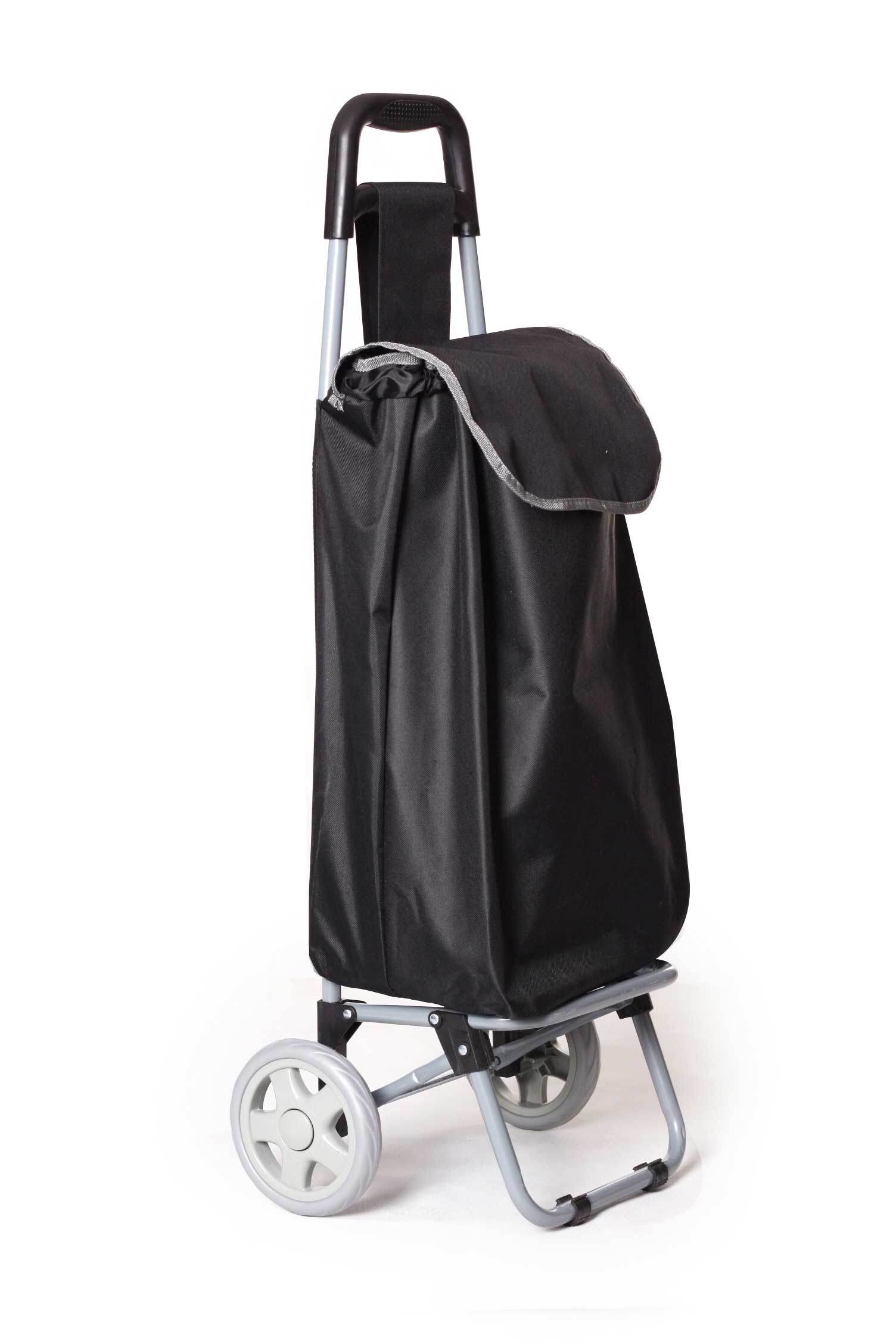 Folding shopping bag with wheels
