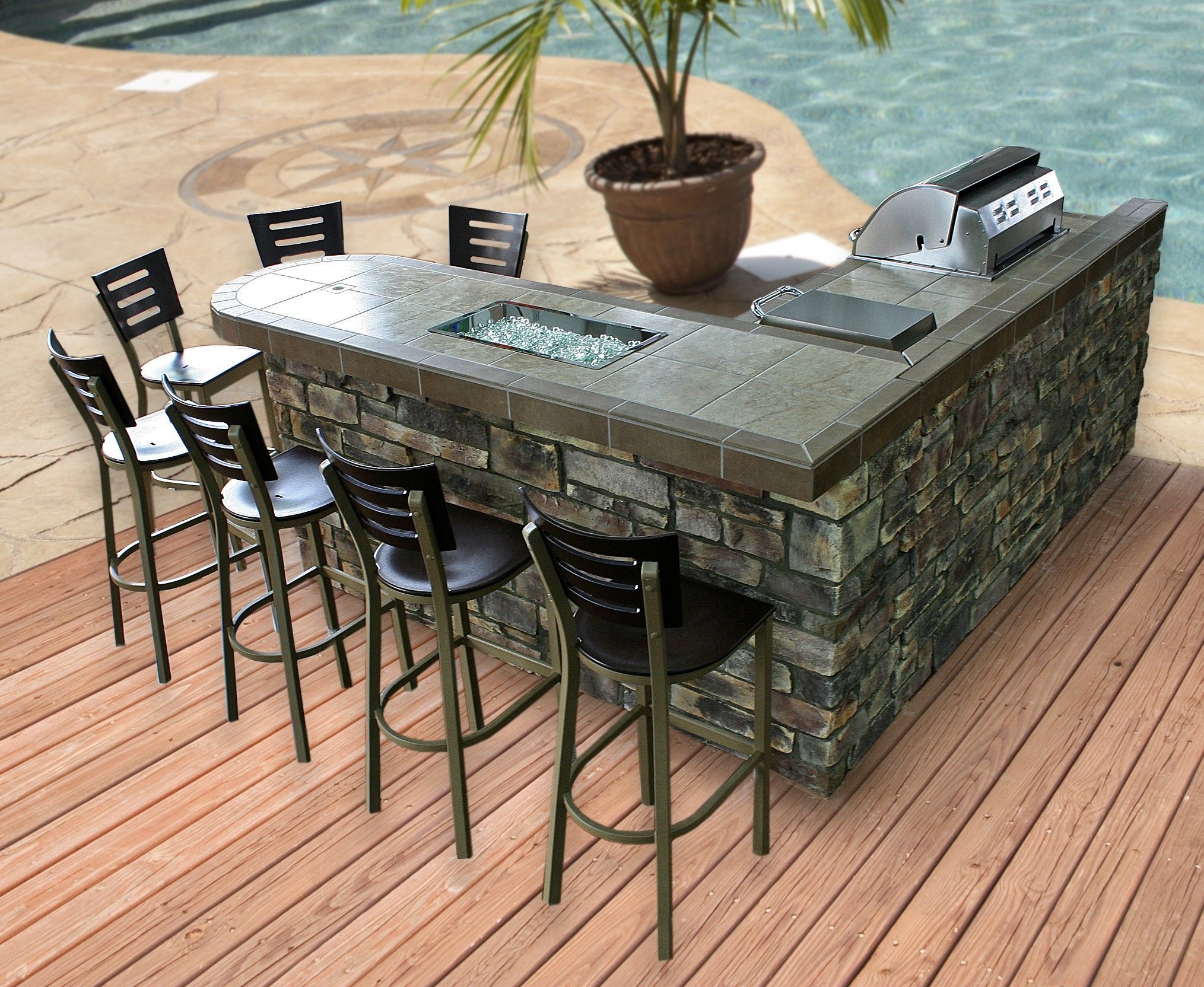 L shaped outdoor bar 2