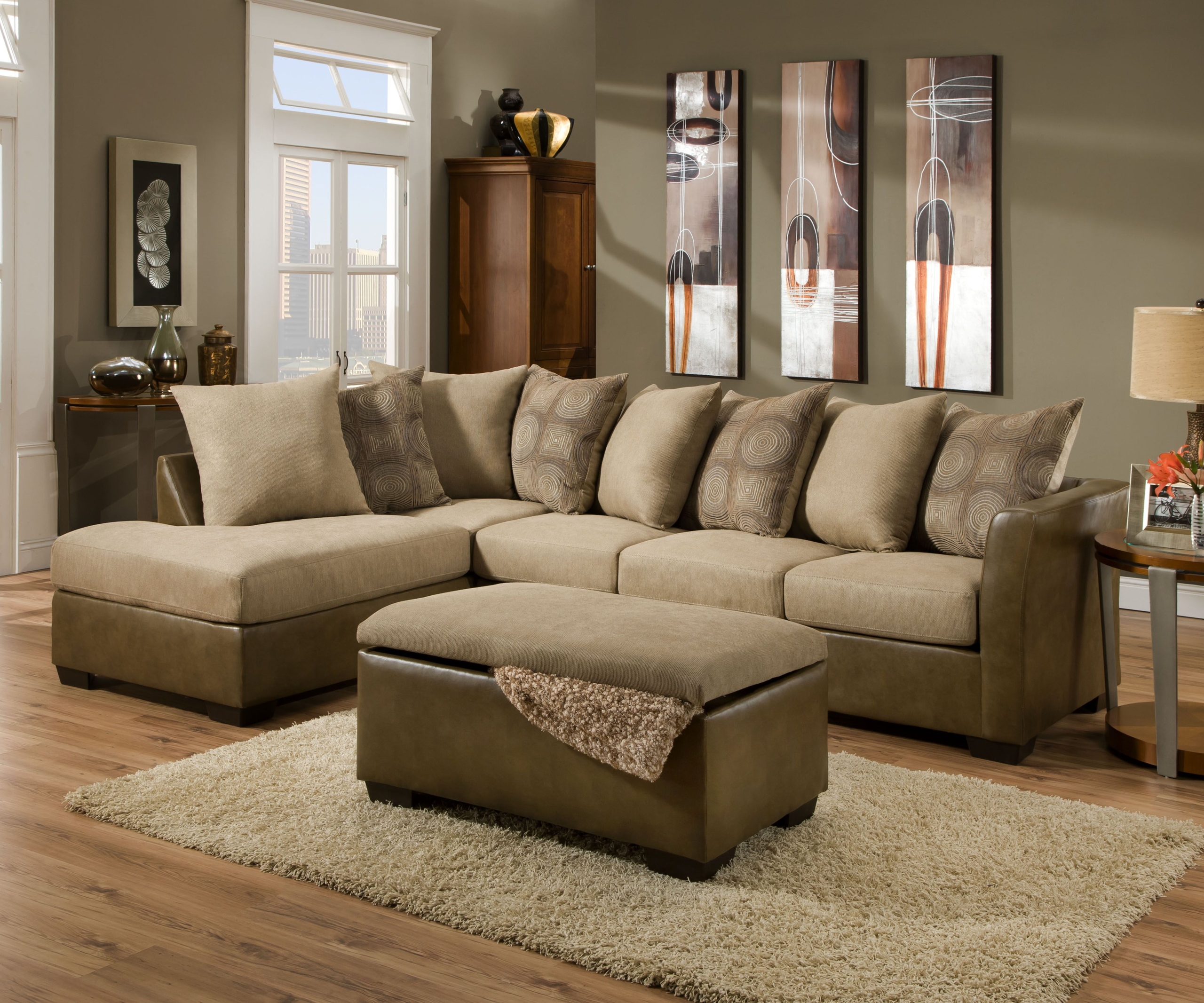 Made to order simmons upholstery harrison taupe sectional
