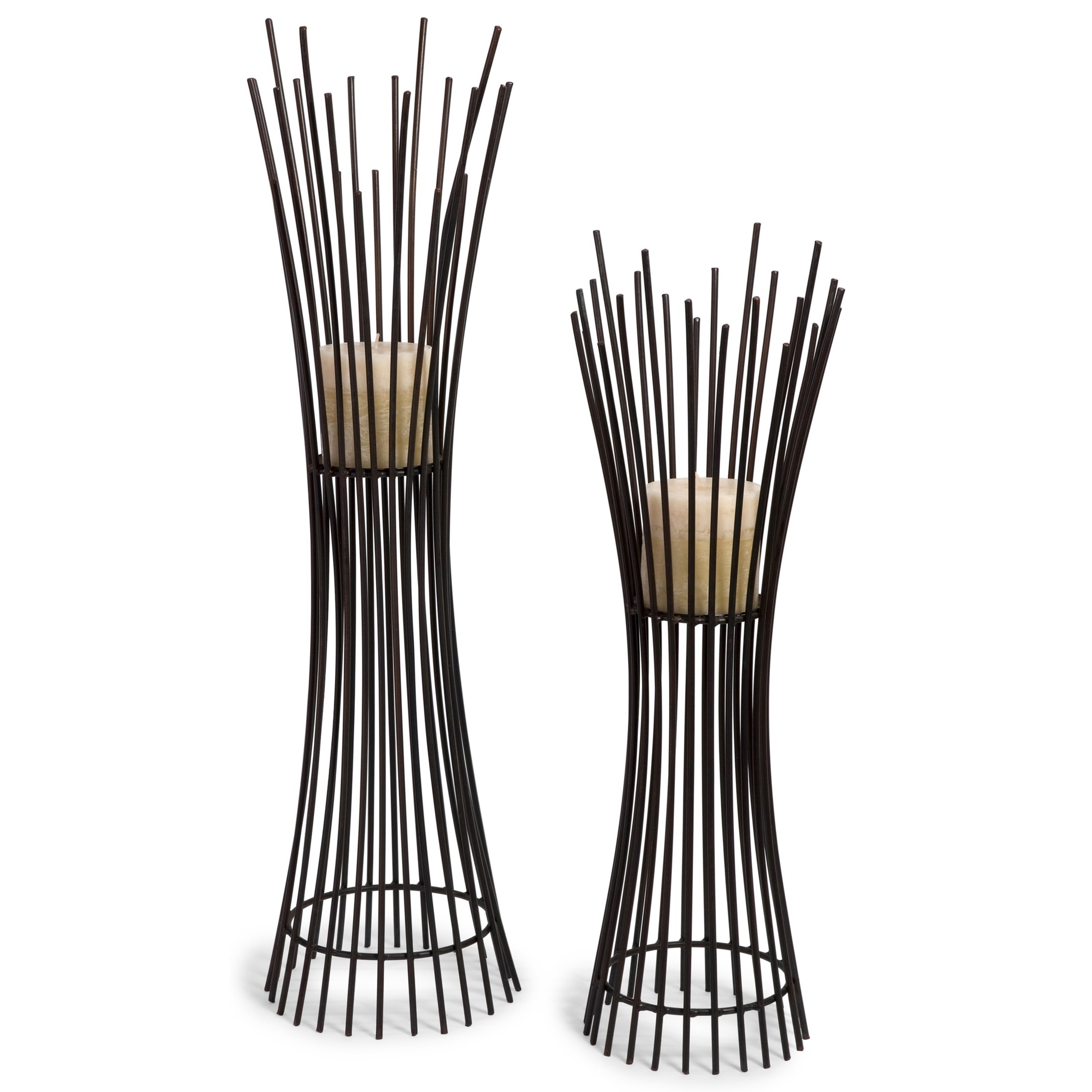 Metal Candleholder Duo - Set of 2