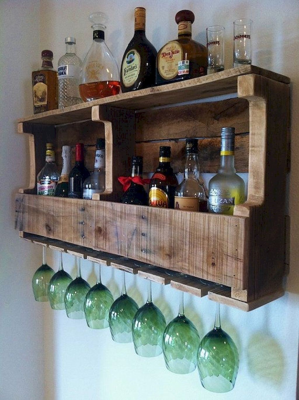 Rustic Wine Rack Liquor Cabinet