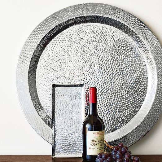 Serving tray for top of ottoman